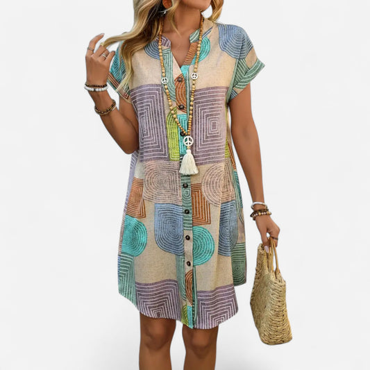 Lucille - Robe Géométrique Élégante pour un Style Unique et Chic