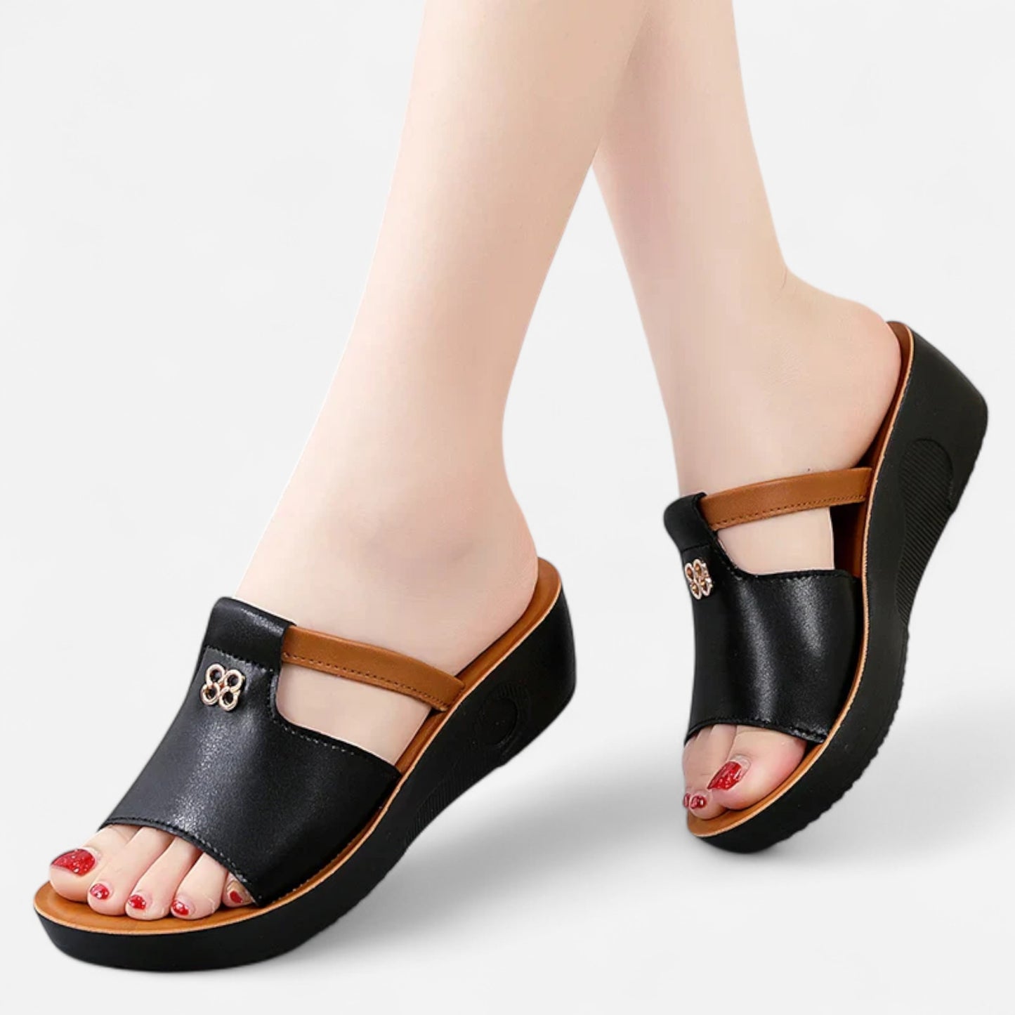 Sandales Orthopédiques à Talon Ouvert pour Femmes - Chaussures Plates Confortables et Élégantes