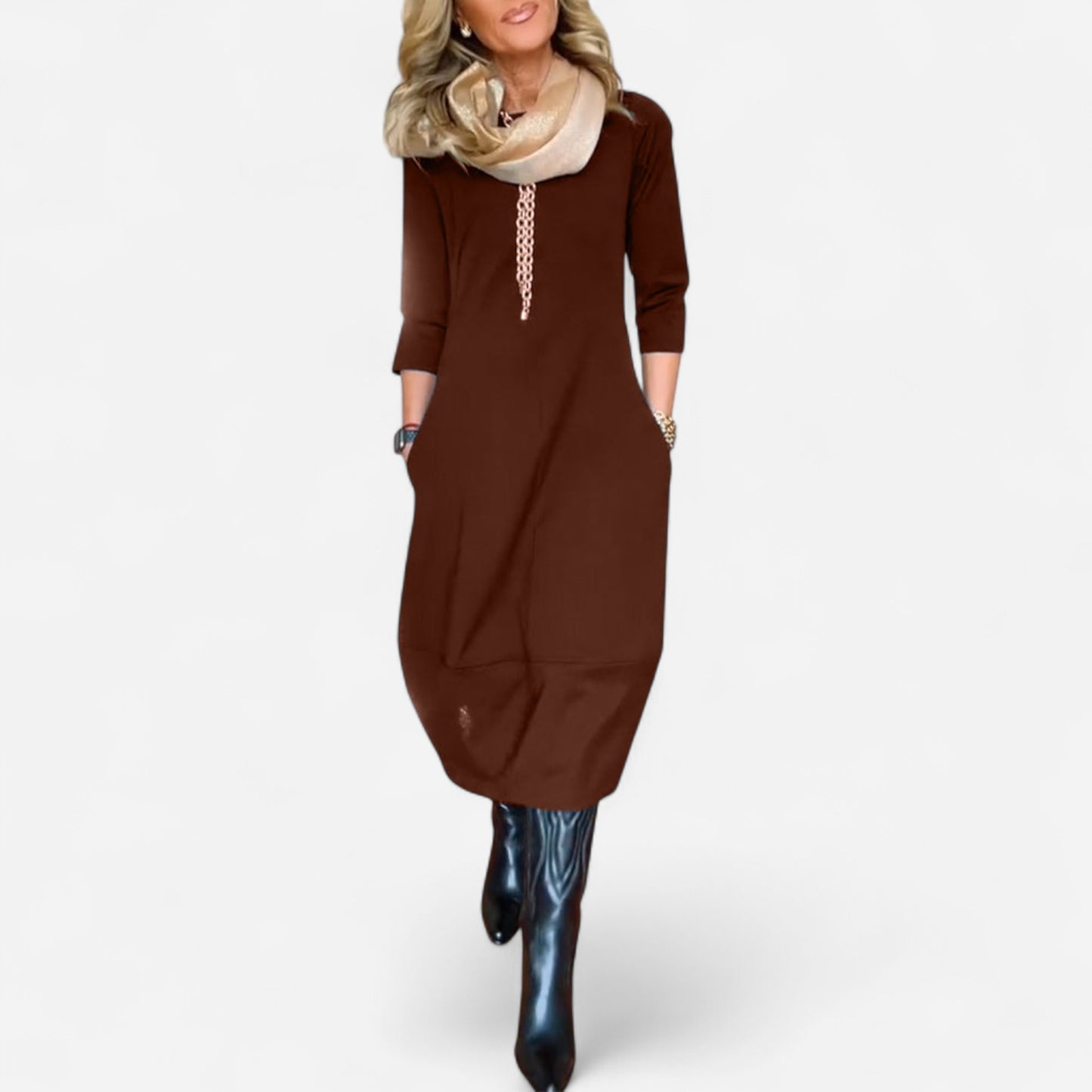 Inès - Robe Maxi Vintage Élégante et Confortable pour Femme