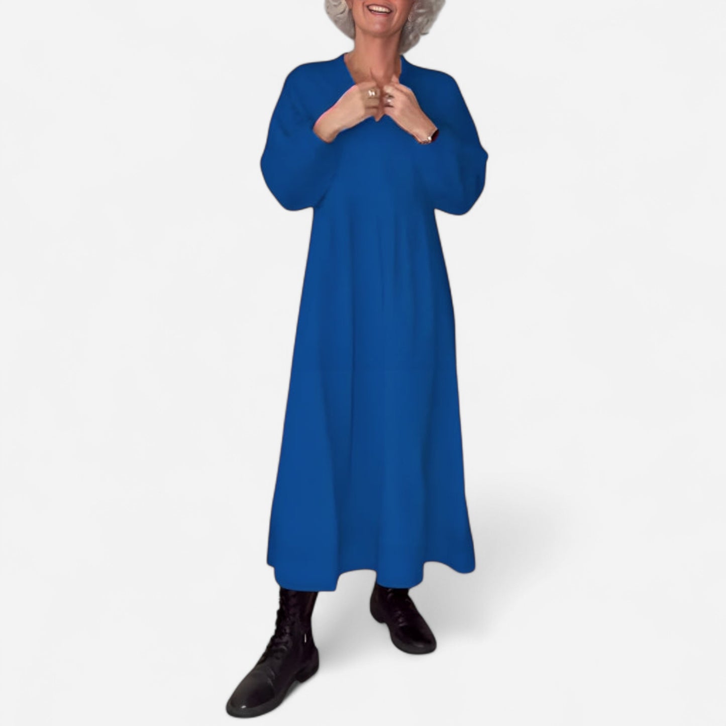 Amanda - Robe longue amincissante à décolleté en V élégante
