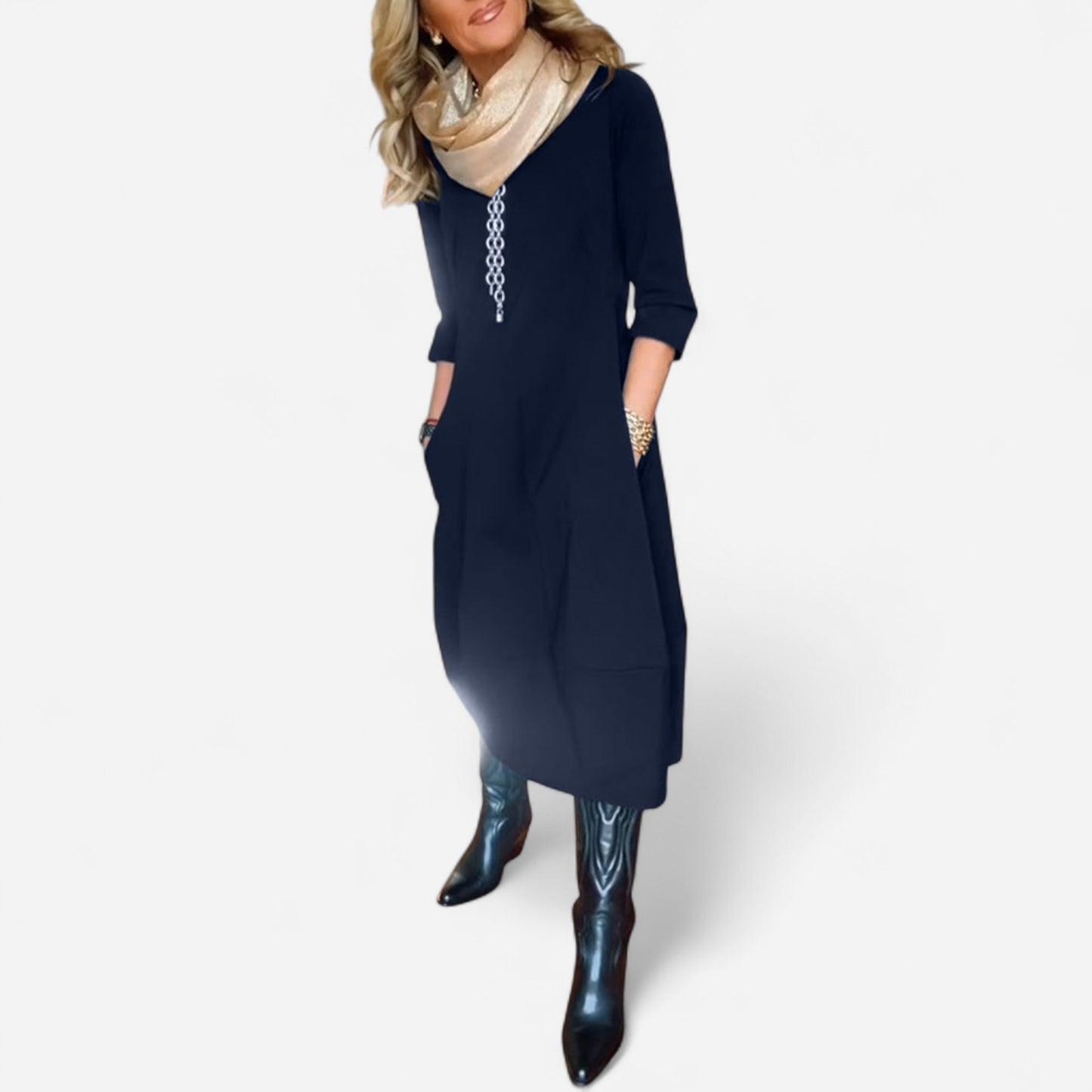 Inès - Robe Maxi Vintage Élégante et Confortable pour Femme
