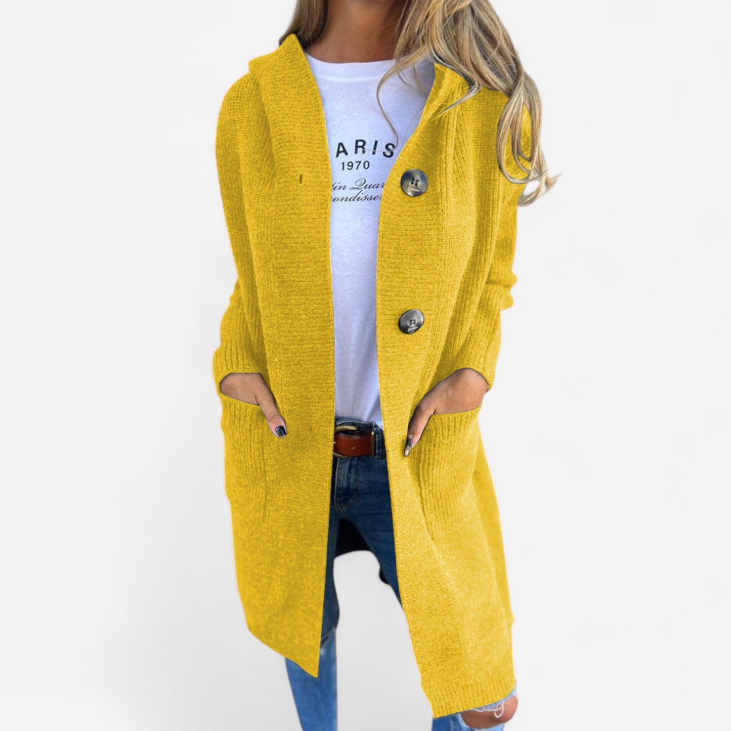 Ursule - Cardigan Long Élégant en Maille pour un Style Raffiné