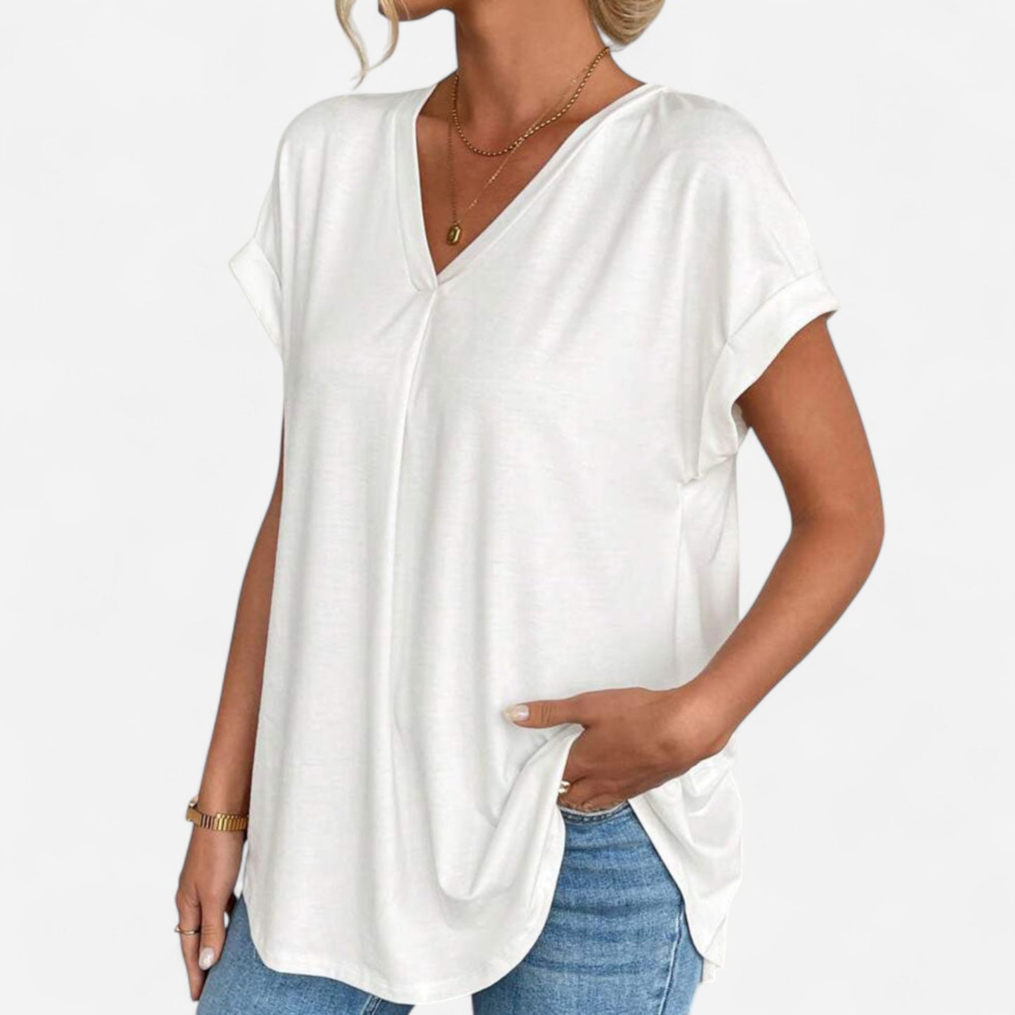Estella - T-shirt unisexe à manches courtes en patchwork élégant