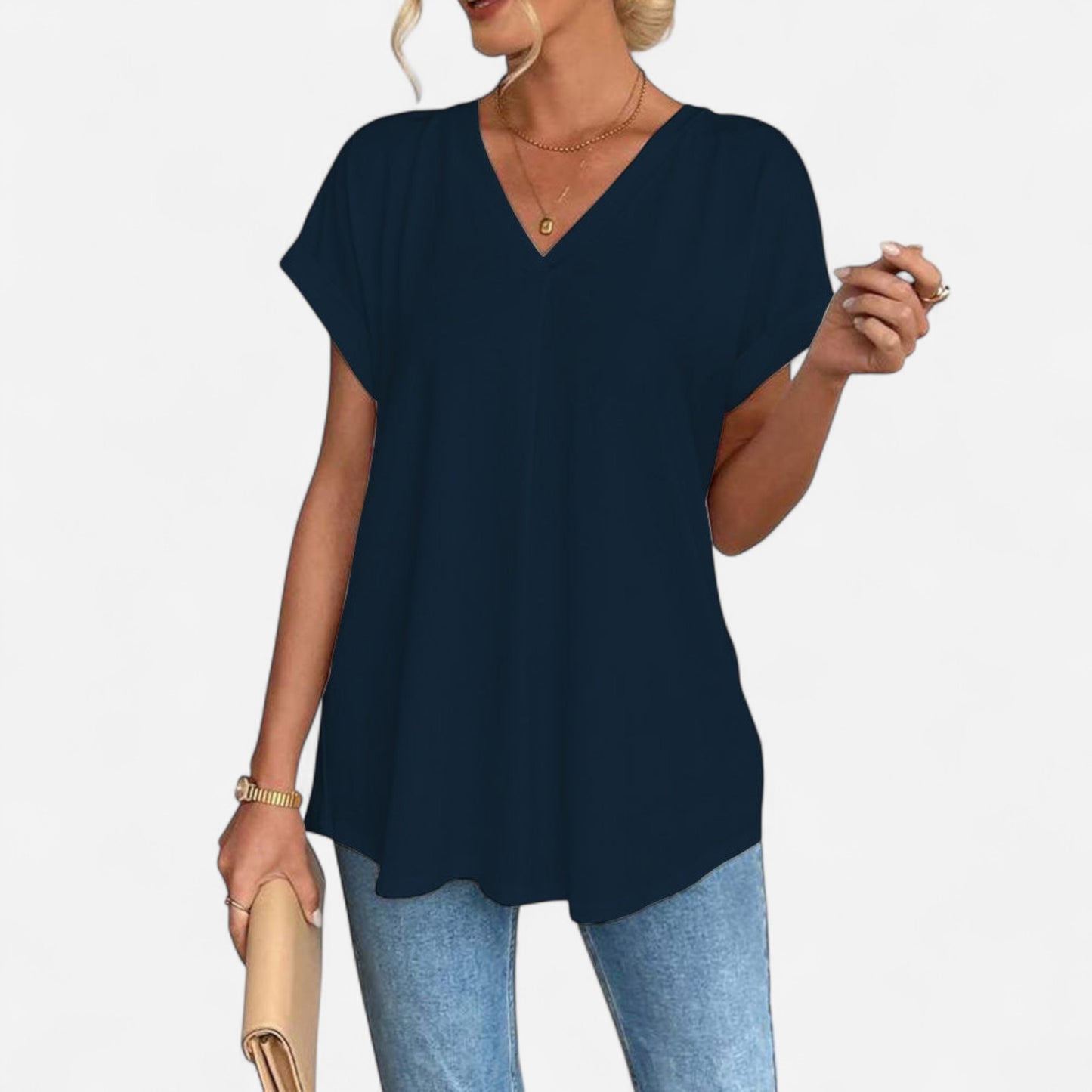 Estella - T-shirt unisexe à manches courtes en patchwork élégant