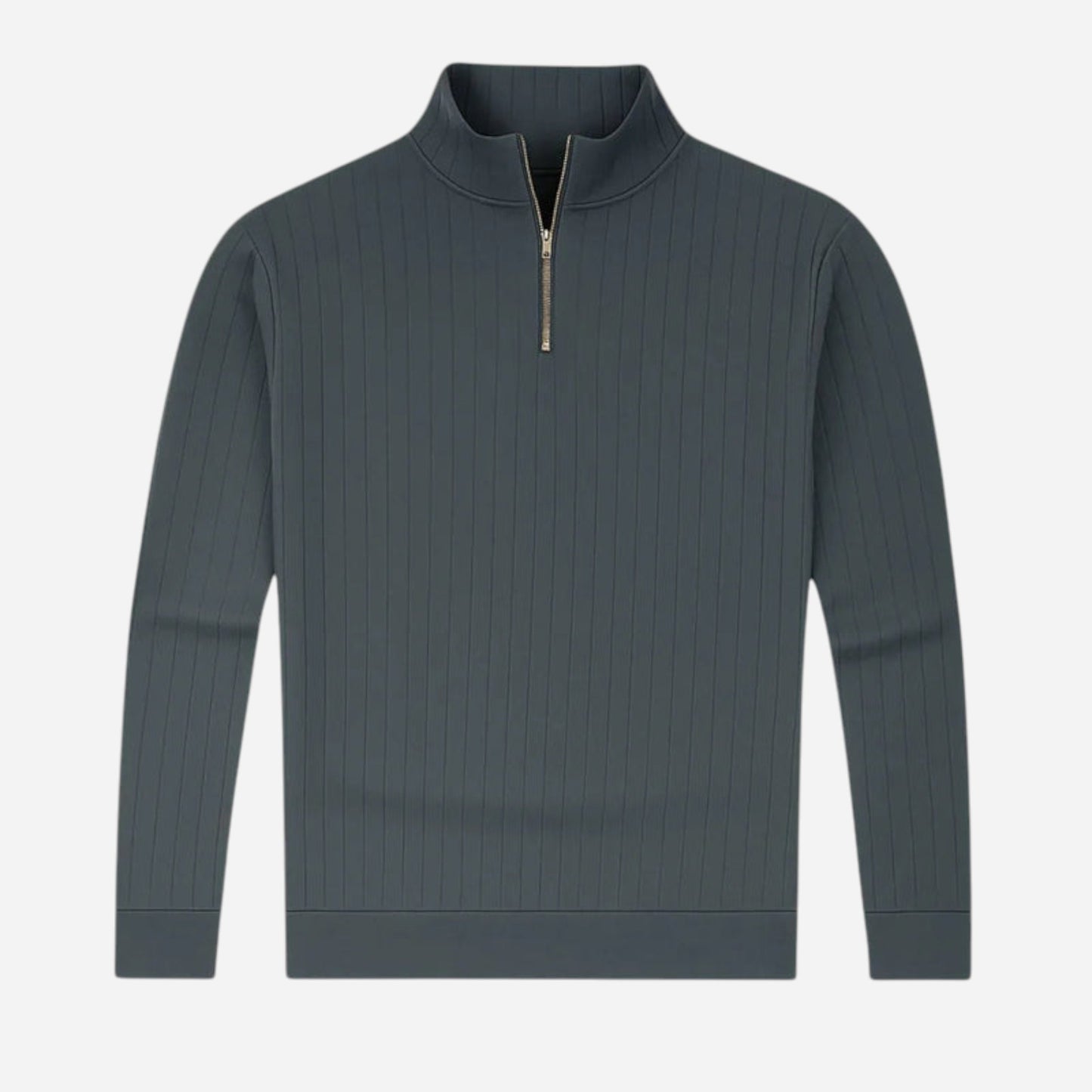 Pull à col zippé pour homme - Confort et style côtelé