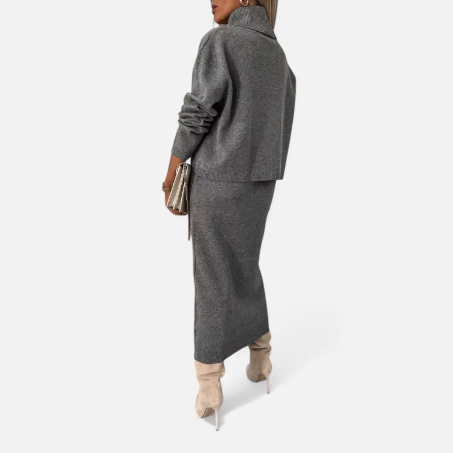 Solange - Robe élégante avec pull assorti pour un look chic