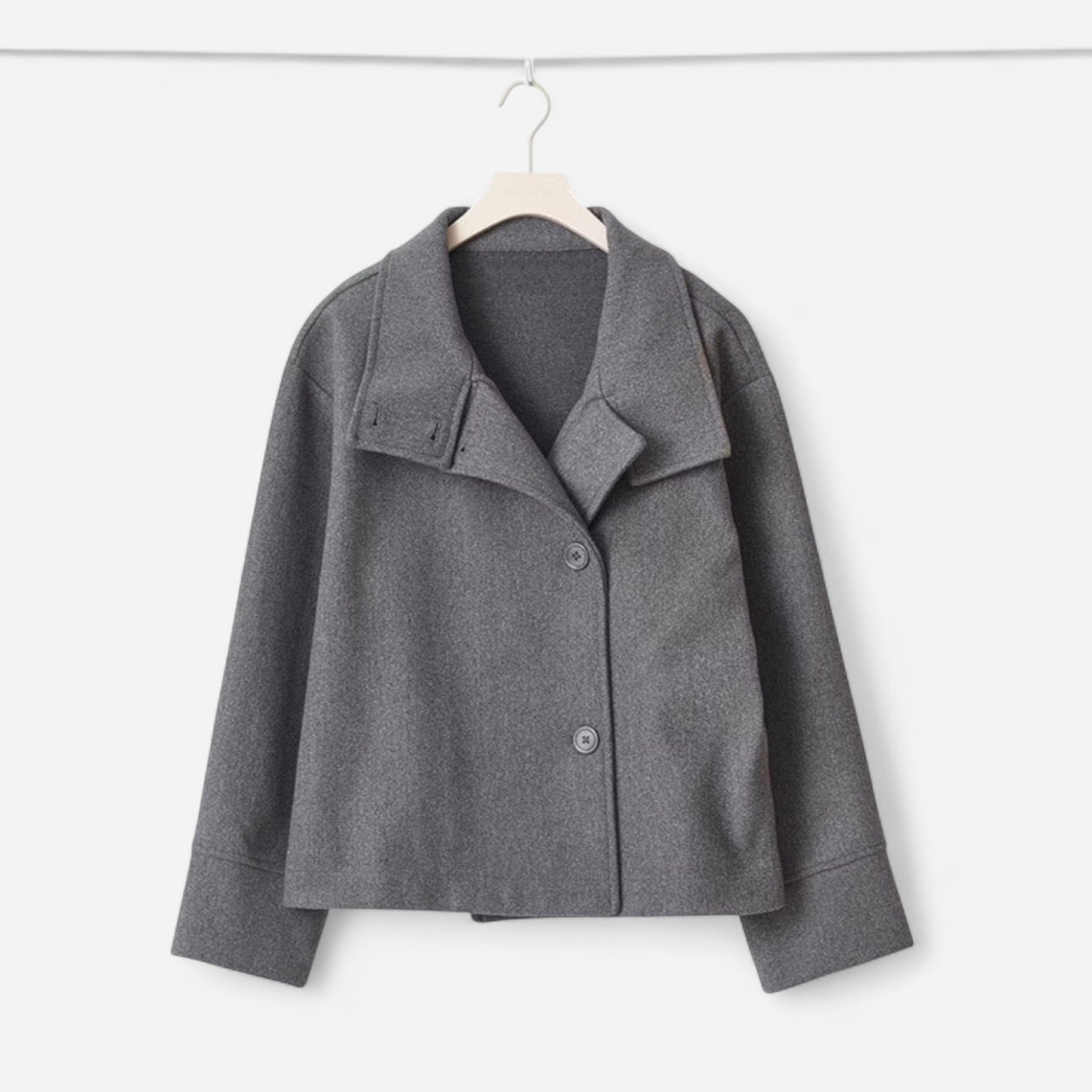 Elise – Manteau Court Luxe à Double Boutonnage pour Femme