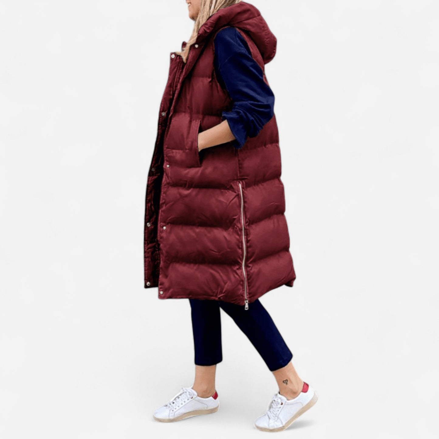 Veste Puffer Longline - Élégance Sans Manches, Légère et Chaleureuse