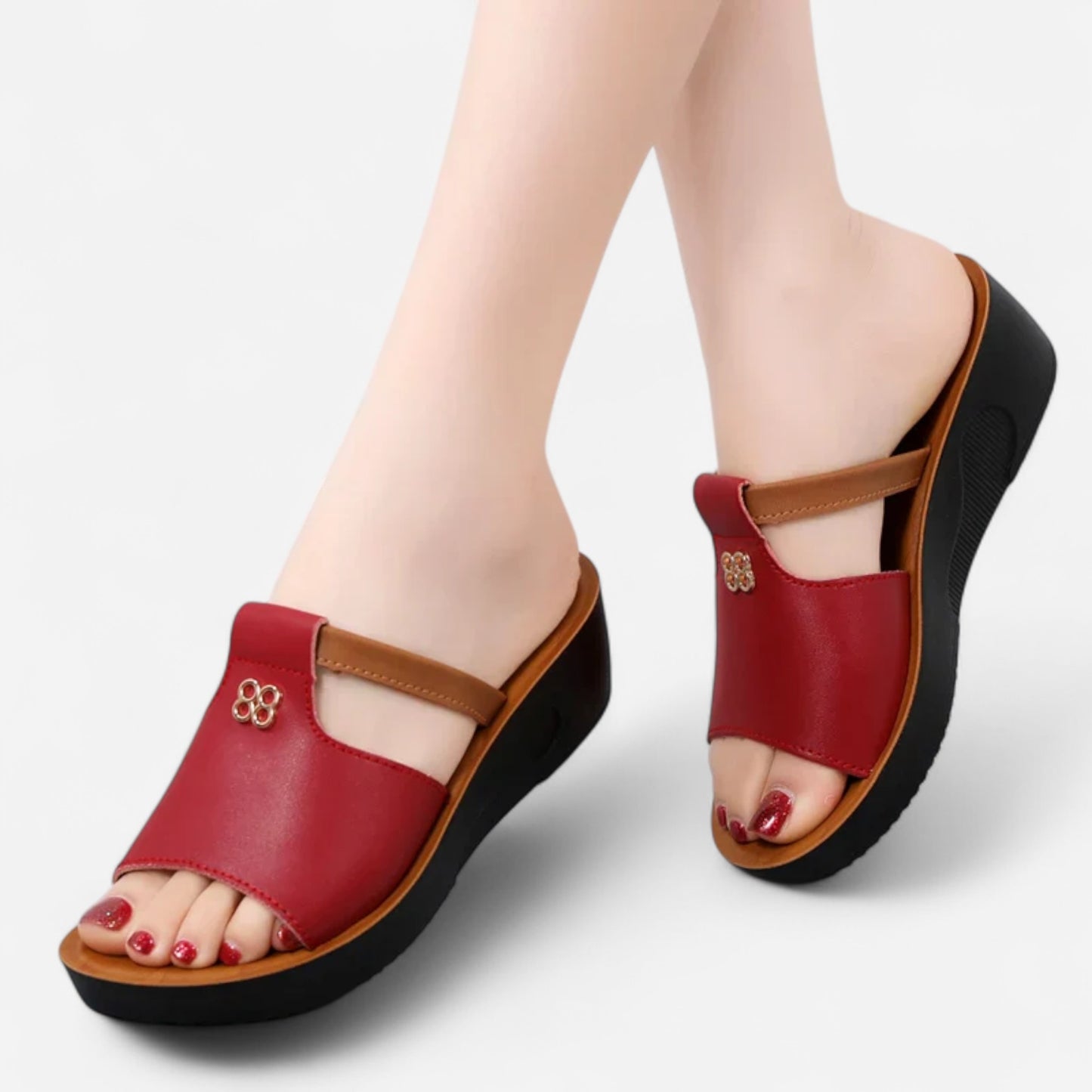 Sandales Orthopédiques à Talon Ouvert pour Femmes - Chaussures Plates Confortables et Élégantes