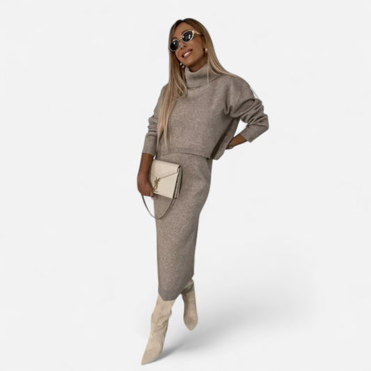 Solange - Robe élégante avec pull assorti pour un look chic