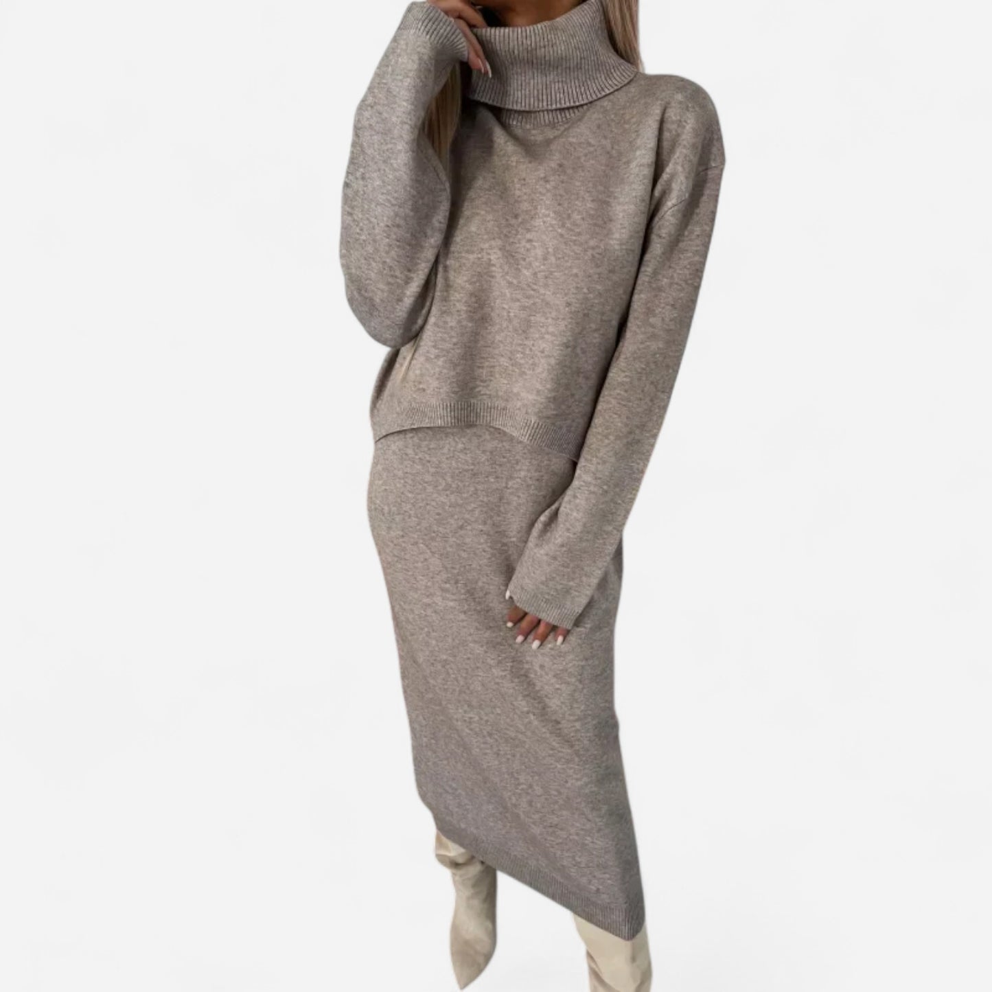 Solange - Robe élégante avec pull assorti pour un look chic