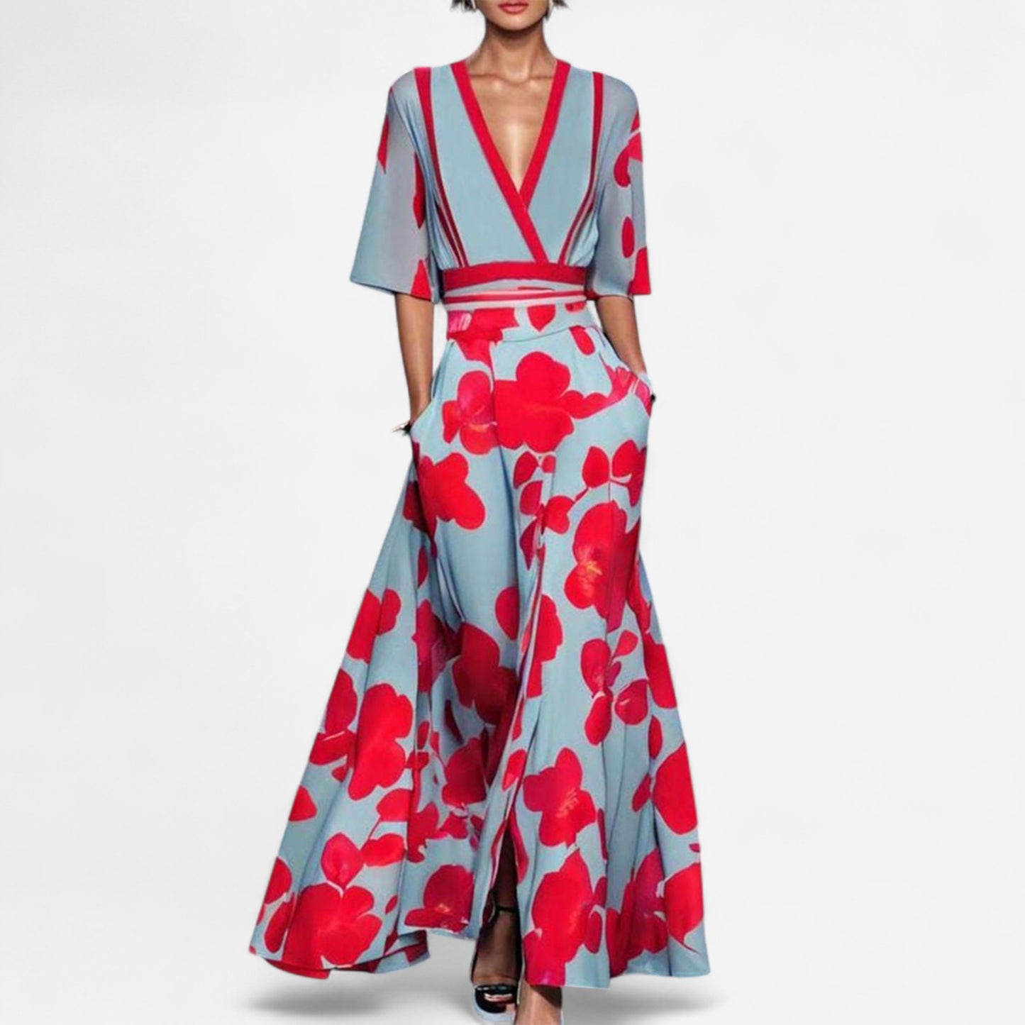 Robe Maxi Florale - Imprimé Éclatant, Tissu Léger et Élégant