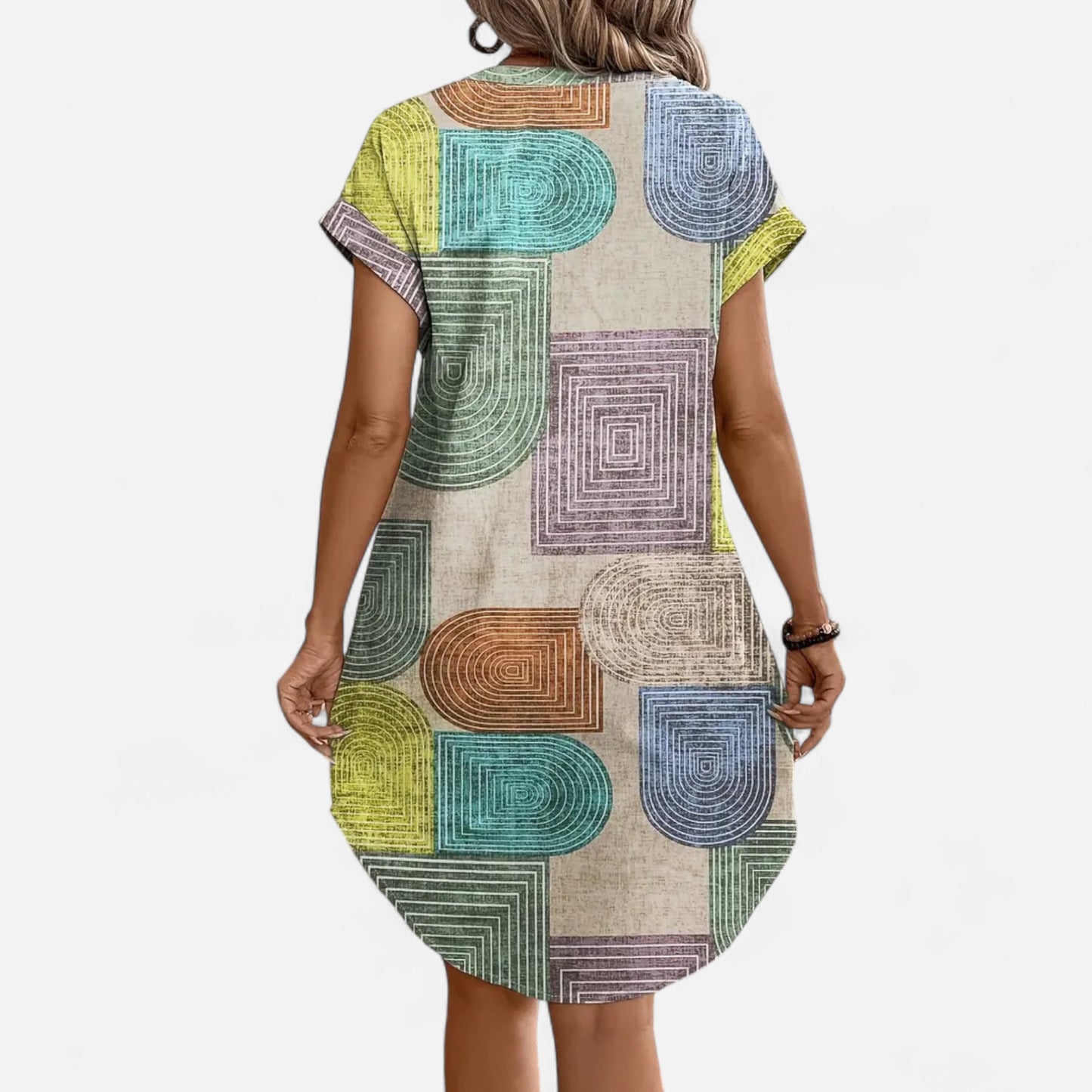 Lucille - Robe Géométrique Élégante pour un Style Unique et Chic