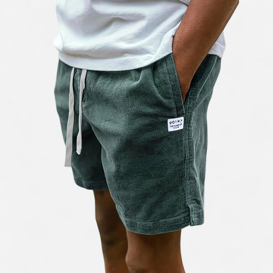 Wyatt - Short en velours côtelé avec patchs étiquettes tendance