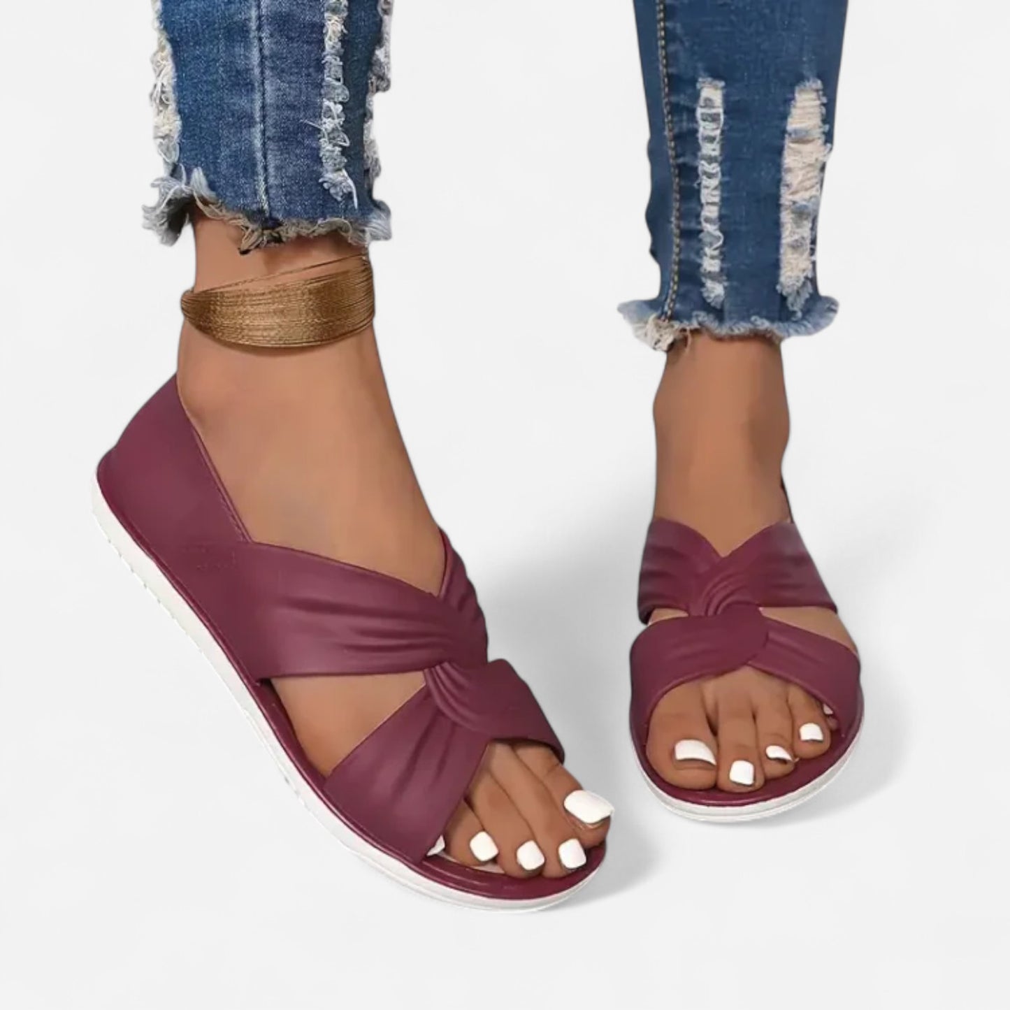 Florinda - Sandales Confortables à Nœud Papillon pour Femmes