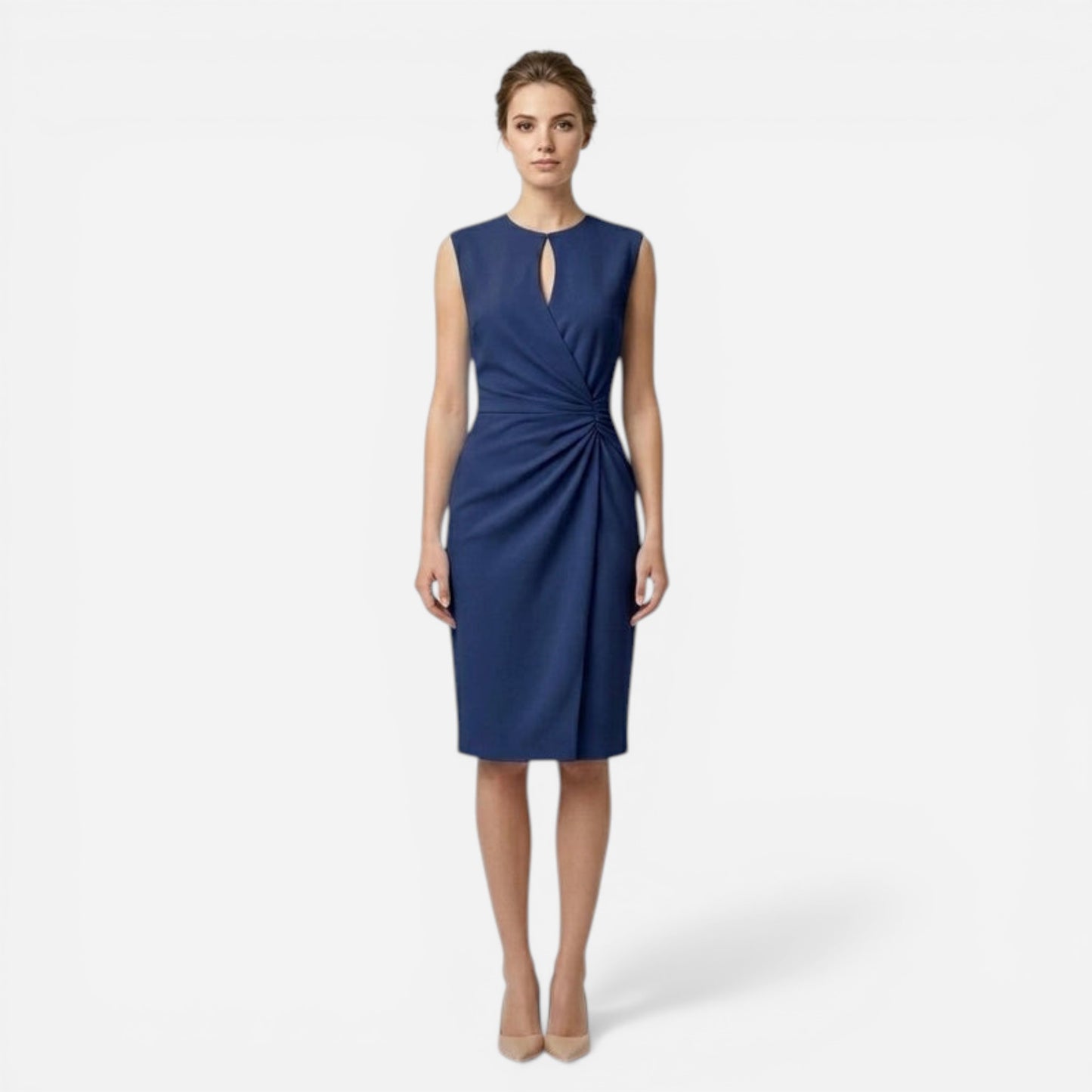 Robe Midi Élégante Sans Manches pour Femme - Coupe Slim Raffinée