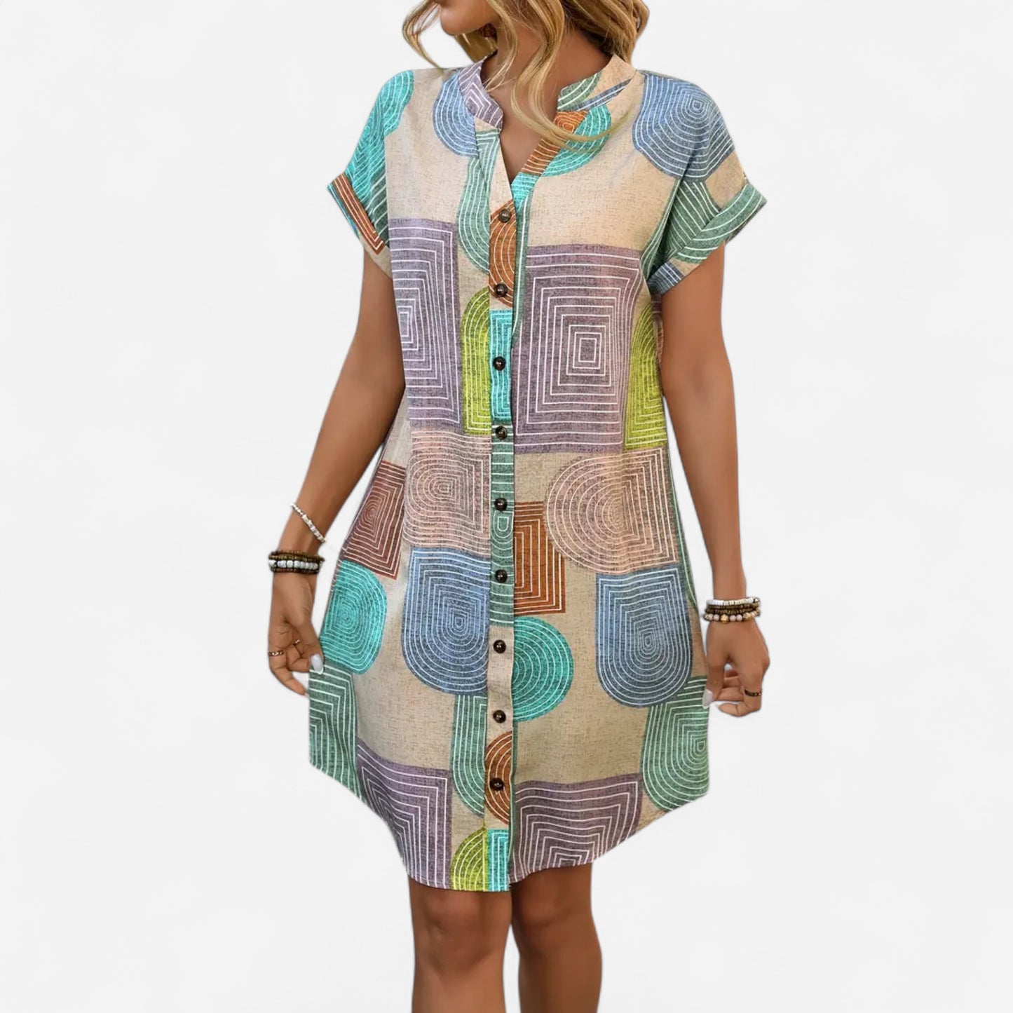Lucille - Robe Géométrique Élégante pour un Style Unique et Chic