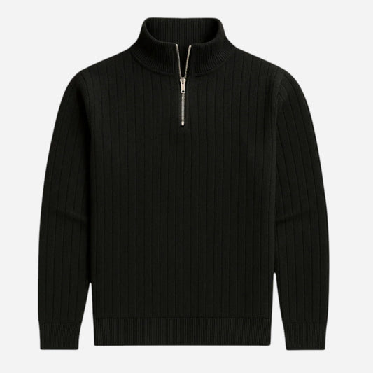 Pull à col zippé pour homme - Confort et style côtelé