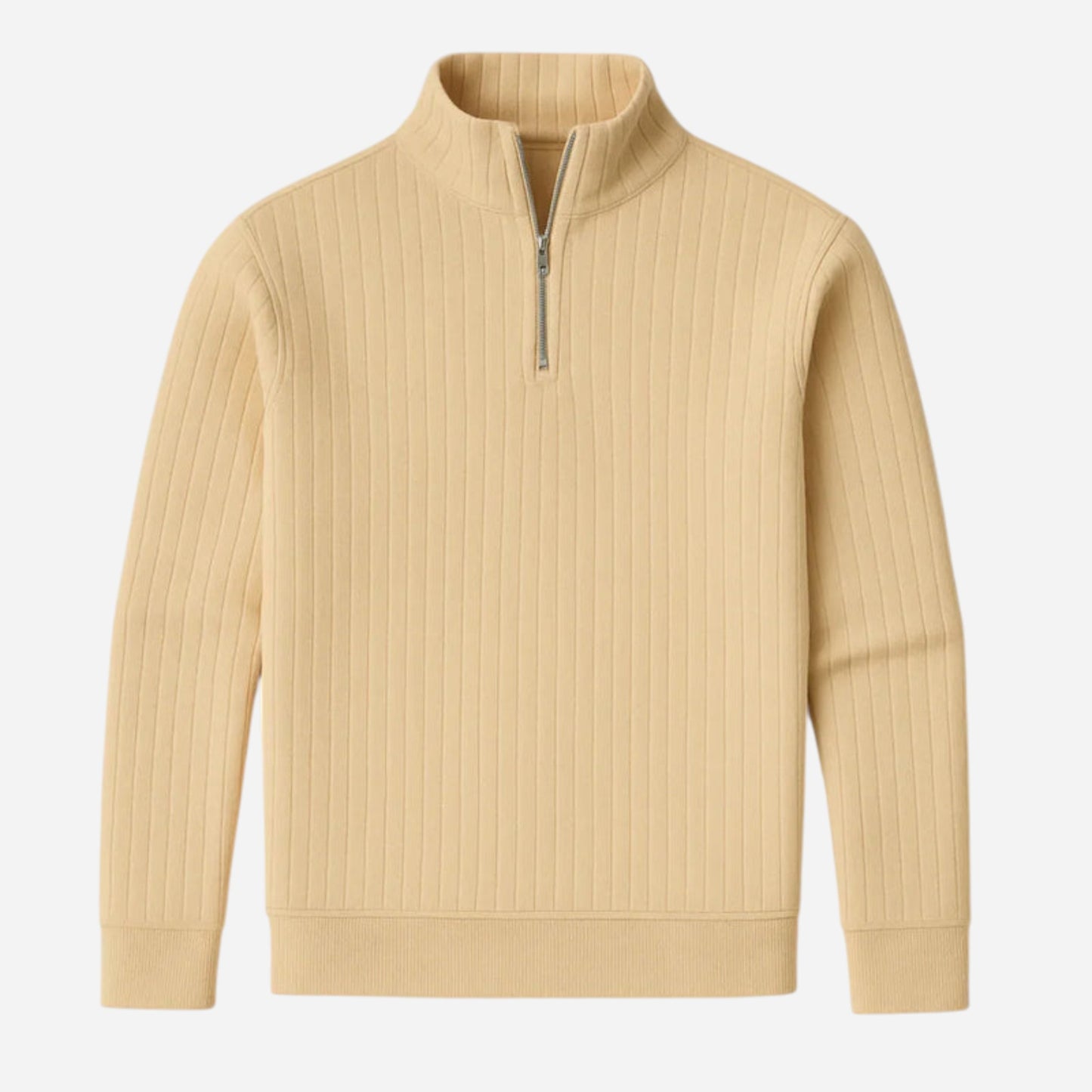 Pull à col zippé pour homme - Confort et style côtelé