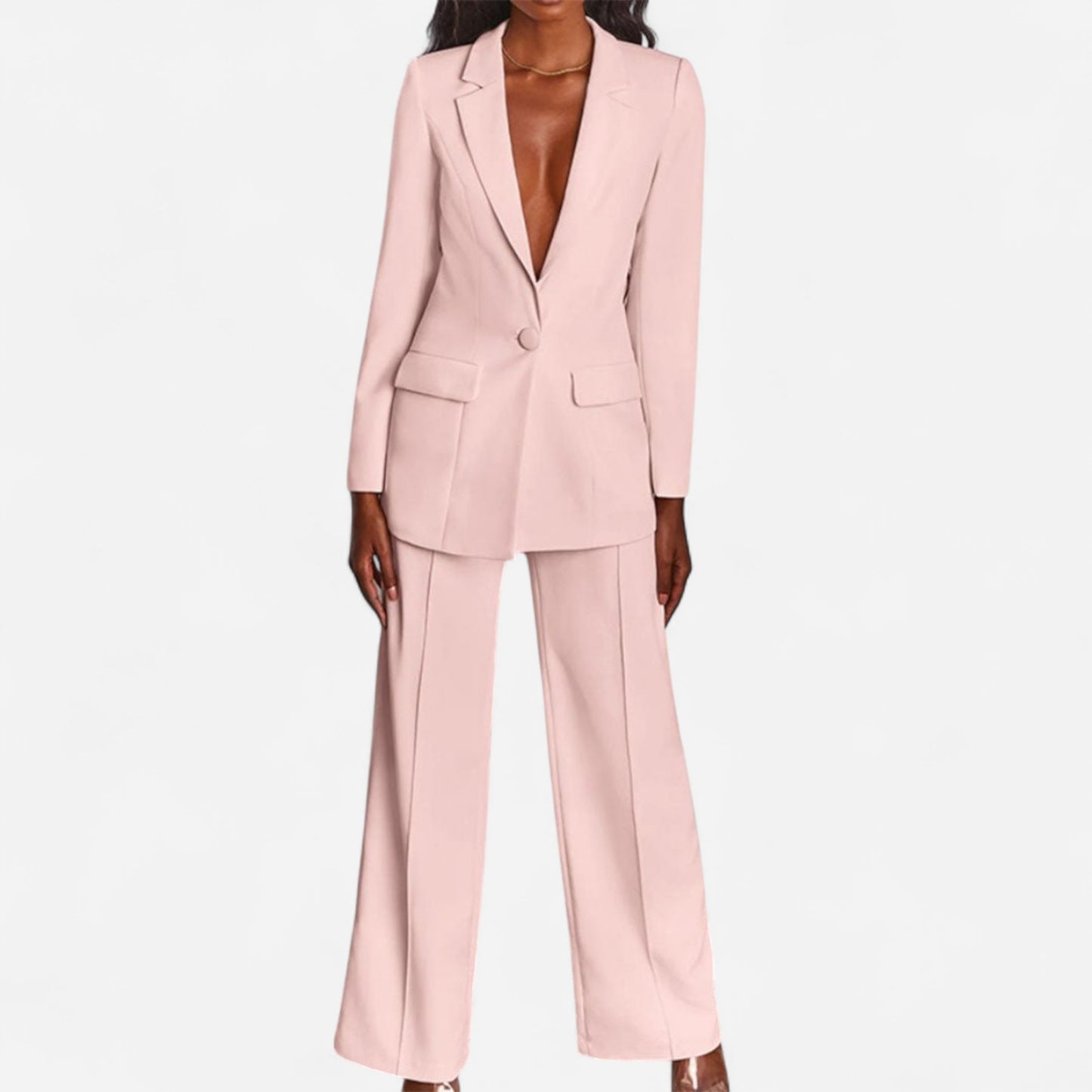 Pantalon Tailleur Élargi - Couleurs Audacieuses, Blazer Structuré