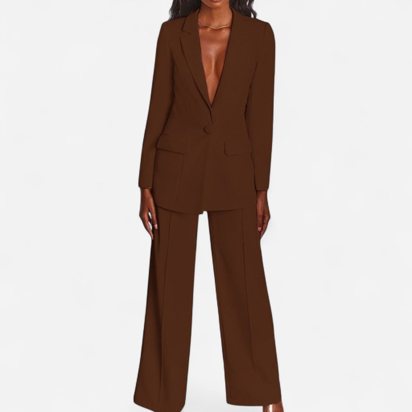 Pantalon Tailleur Élargi - Couleurs Audacieuses, Blazer Structuré