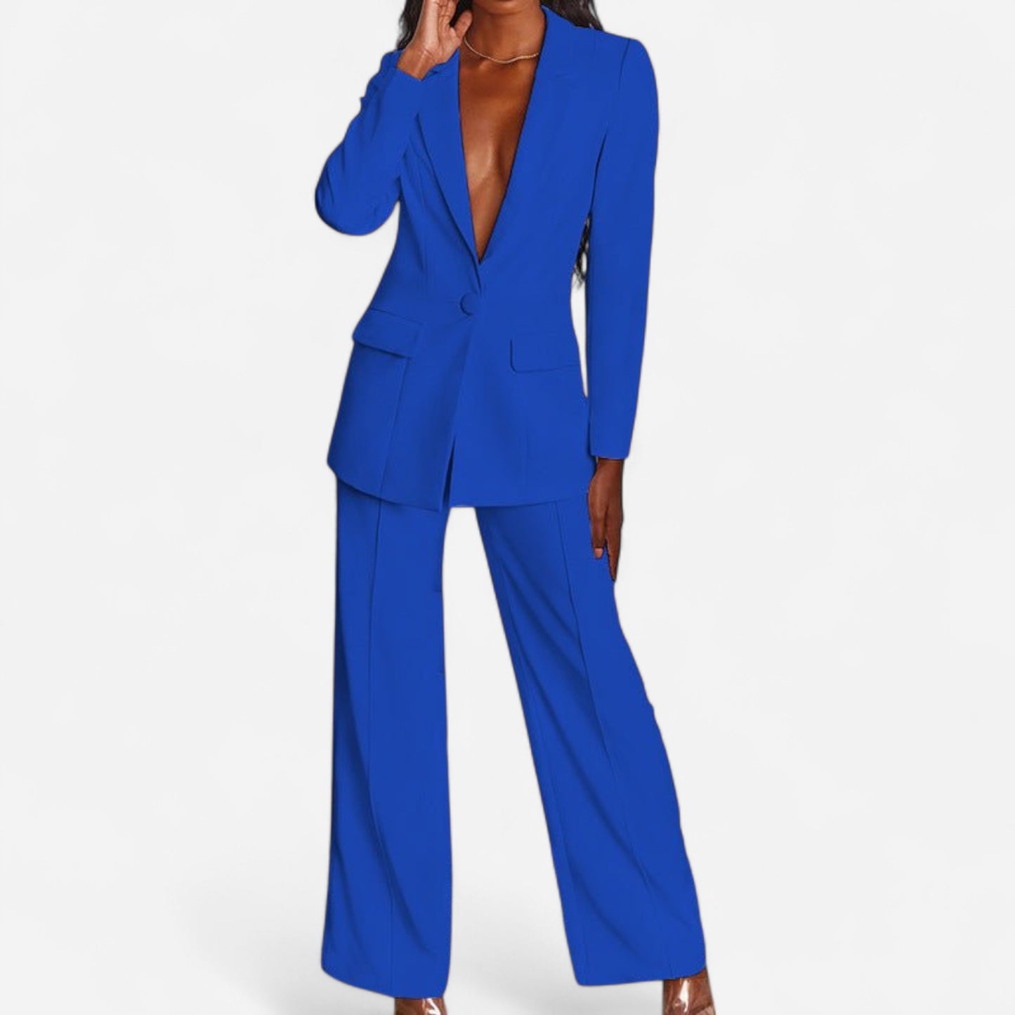 Pantalon Tailleur Élargi - Couleurs Audacieuses, Blazer Structuré