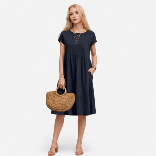 Robe T-Shirt Midi Décontractée - Confort Quotidien & Poches