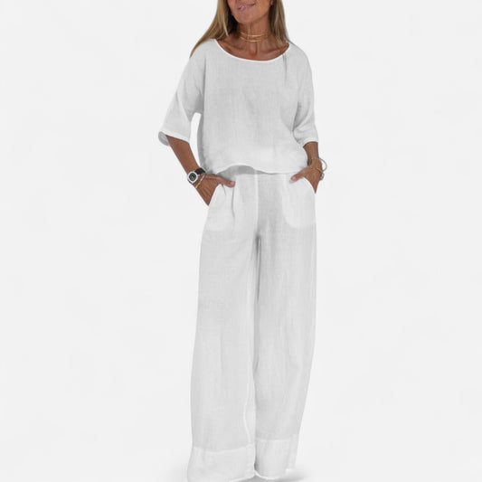 Lola - Élégant Ensemble en Coton-Lin pour un Confort Optimal