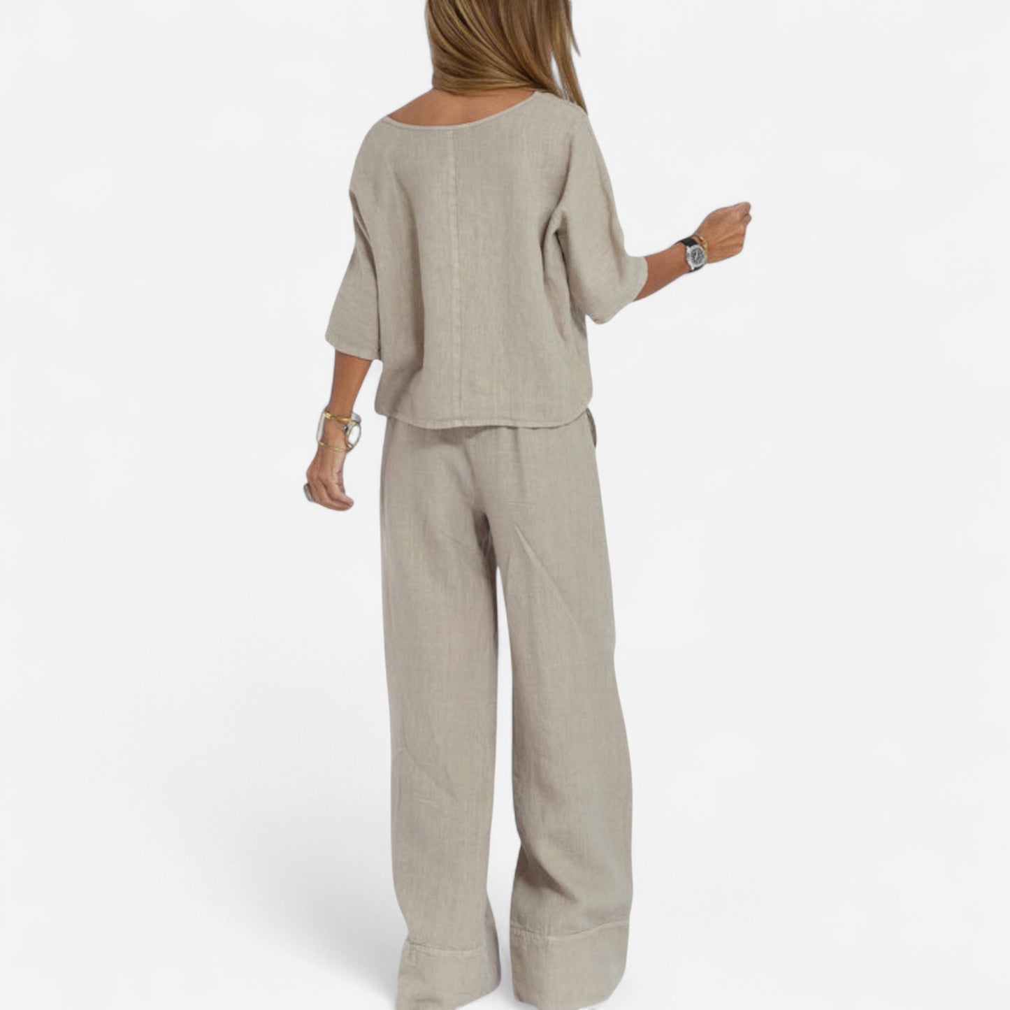 Lola - Élégant Ensemble en Coton-Lin pour un Confort Optimal