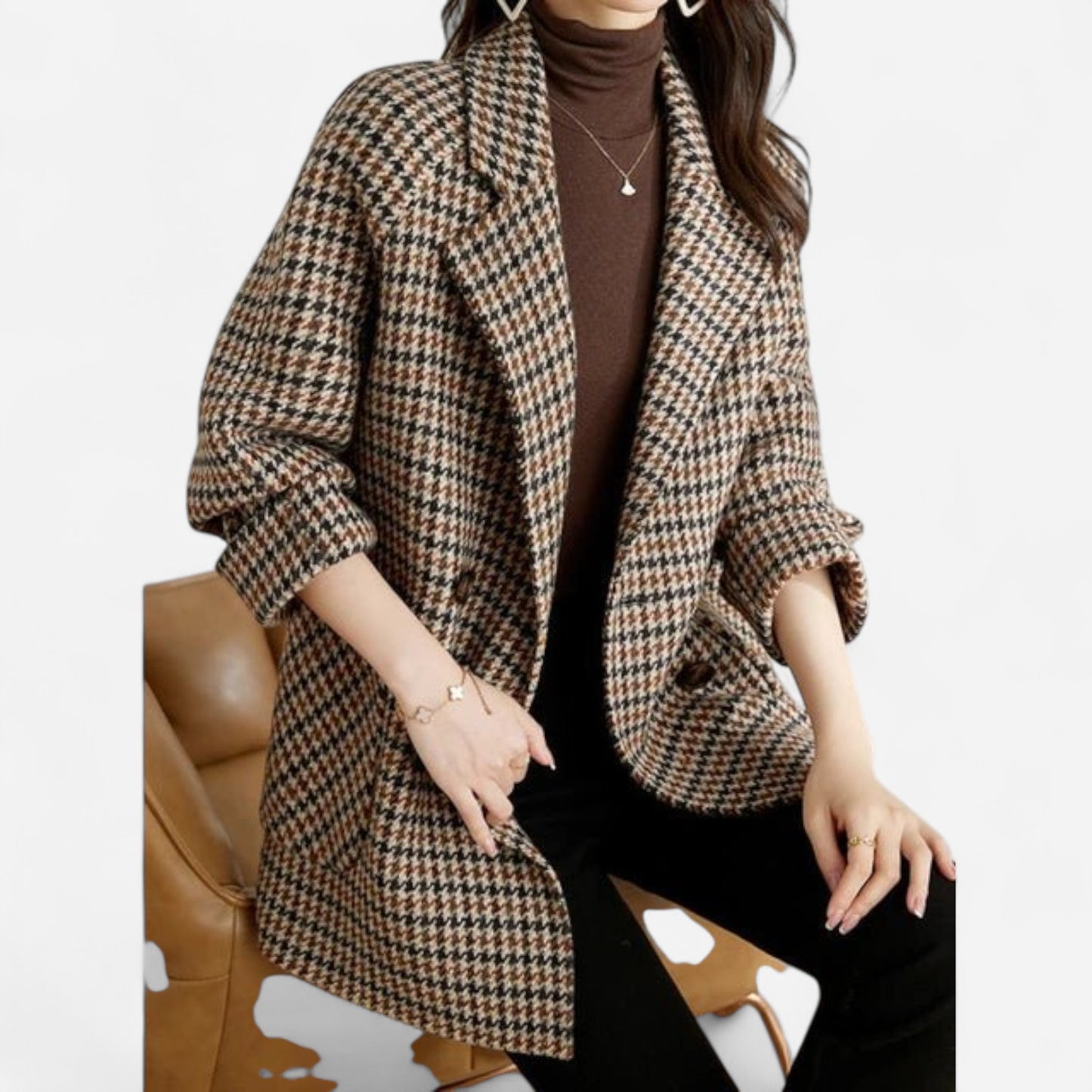 Veste Oversize à Carreaux - Chic Vintage & Ajustement Parfait