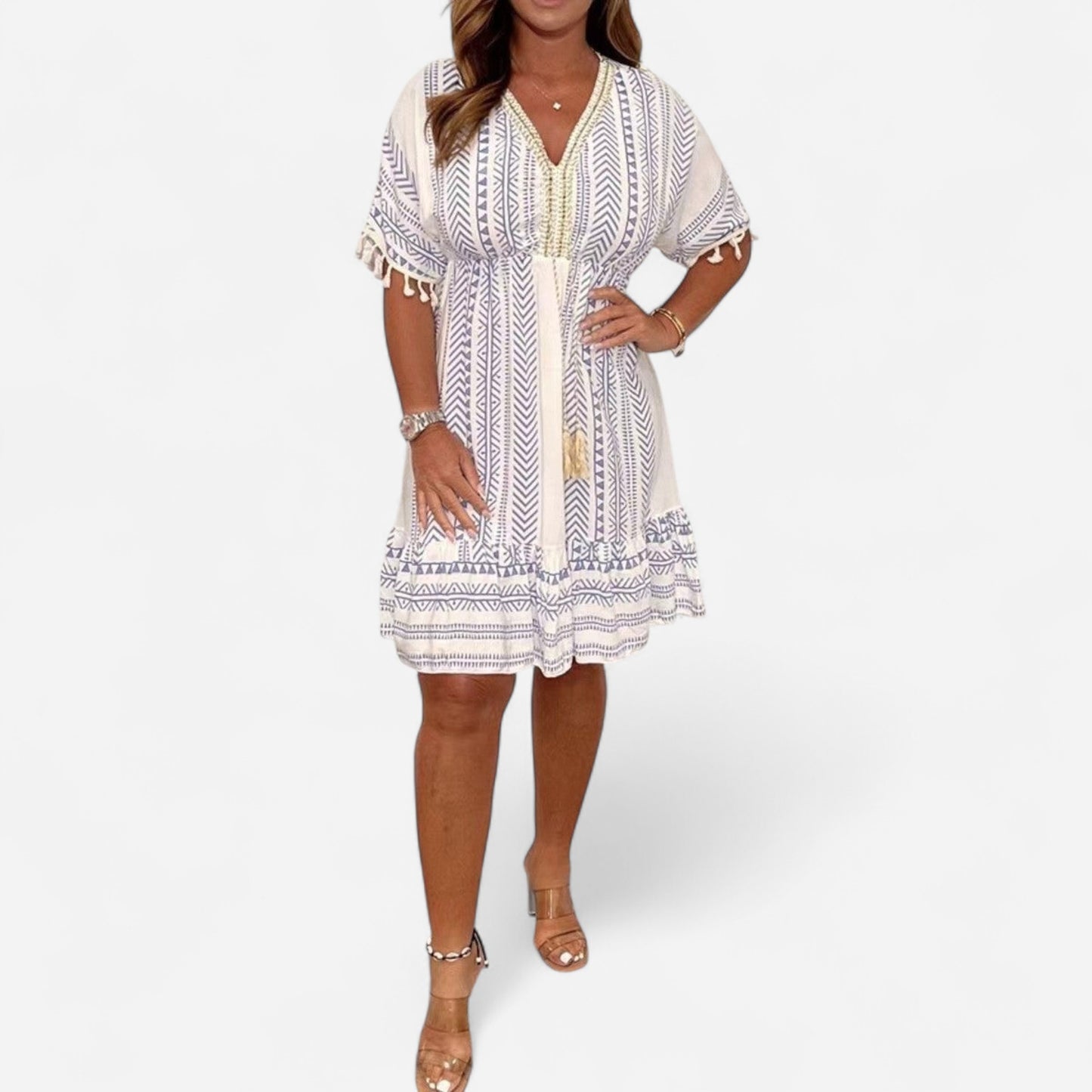 Gail - Robe Bohème Vintage Imprimée Ethnique Élégante et Unique