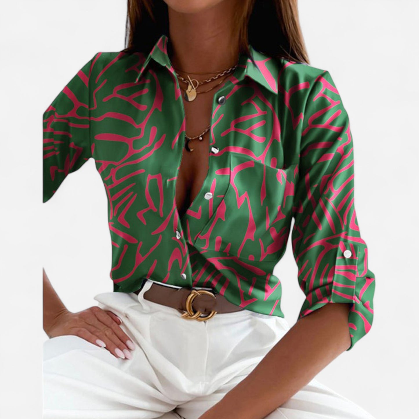 Elisa - Blouse Classique à Col, Élégance et Confort au Quotidien