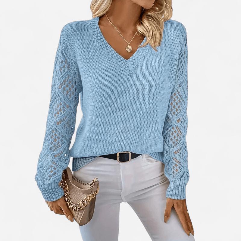 Québec Élégance Blouse&Shirts Martha - Pull couture à col V élégant et confortable