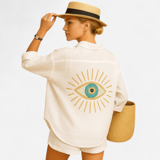 Québec Élégance Blouses & Shirts Malva - Chemisier Bohème Élégant avec Broderies au Dos pour Femmes