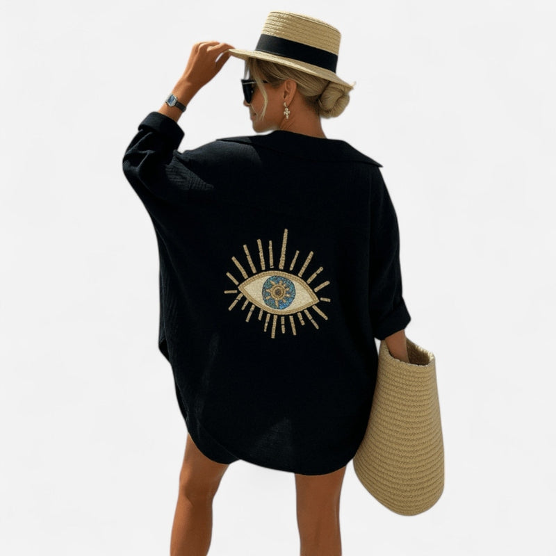 Québec Élégance Blouses & Shirts Malva - Chemisier Bohème Élégant avec Broderies au Dos pour Femmes