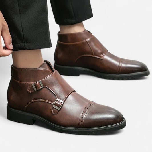 Québec Élégance Boots Darell - Bottines en cuir à double boucle, élégance et confort