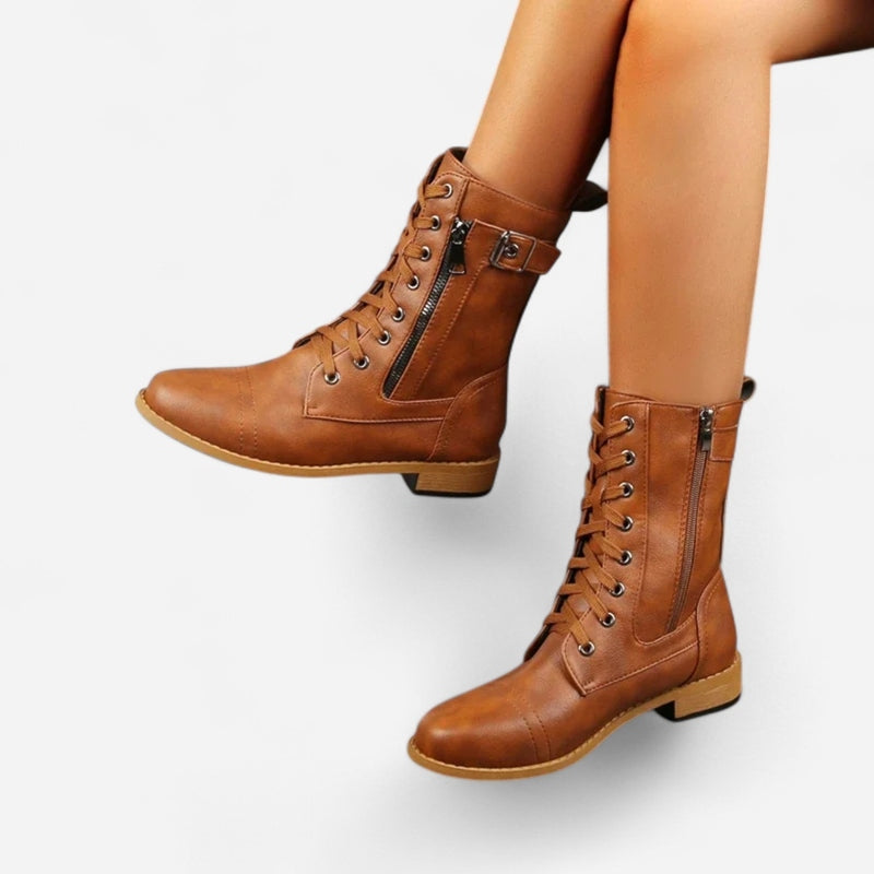 Québec Élégance Boots Florence - Bottes modernes à lacets au style biker chic