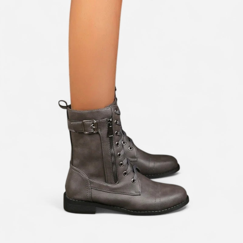 Québec Élégance Boots Florence - Bottes modernes à lacets au style biker chic
