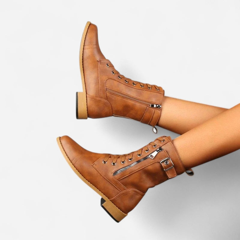 Québec Élégance Boots Florence - Bottes modernes à lacets au style biker chic
