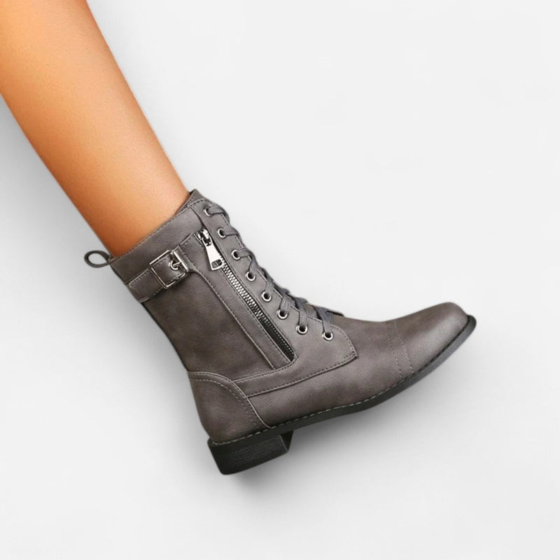 Québec Élégance Boots Florence - Bottes modernes à lacets au style biker chic