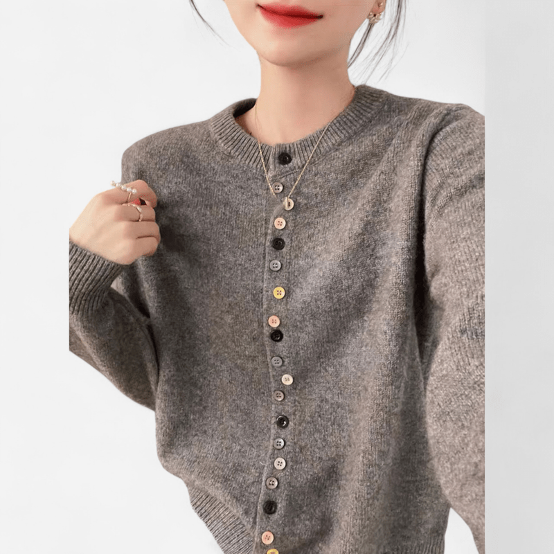 Québec Élégance Cardigan Collection Beatrice - Cardigan classique à col ras du cou élégant