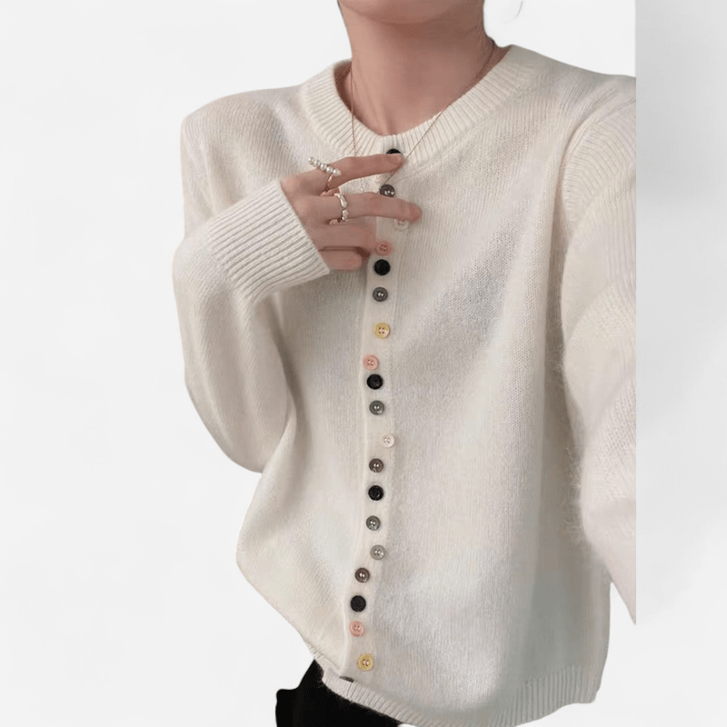 Québec Élégance Cardigan Collection Beatrice - Cardigan classique à col ras du cou élégant