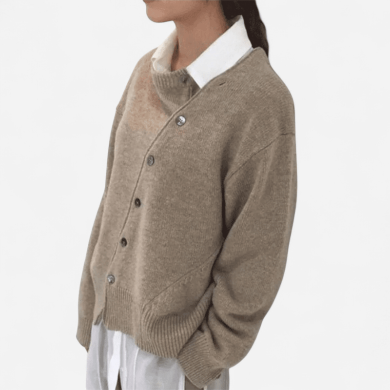 Québec Élégance Cardigan Collection Serena - Cardigan en cachemire avec boutons ludiques