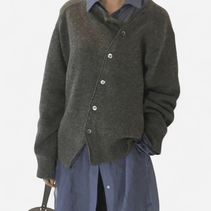 Québec Élégance Cardigan Collection Serena - Cardigan en cachemire avec boutons ludiques