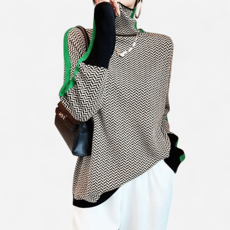 Québec Élégance Cardigan Collection Sofia - Col roulé en tricot mélange ultra doux et stylé