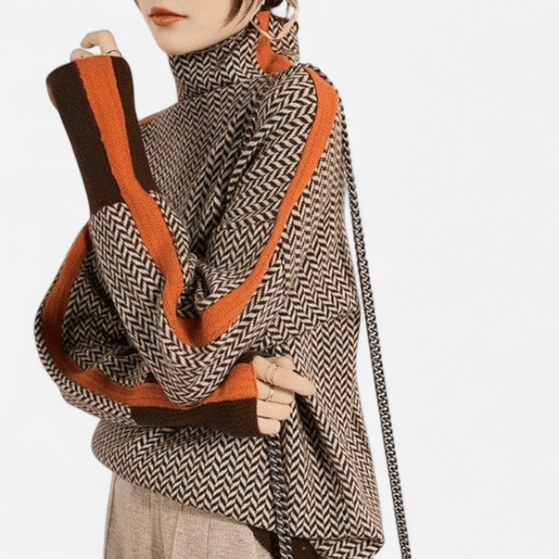 Québec Élégance Cardigan Collection Sofia - Col roulé en tricot mélange ultra doux et stylé