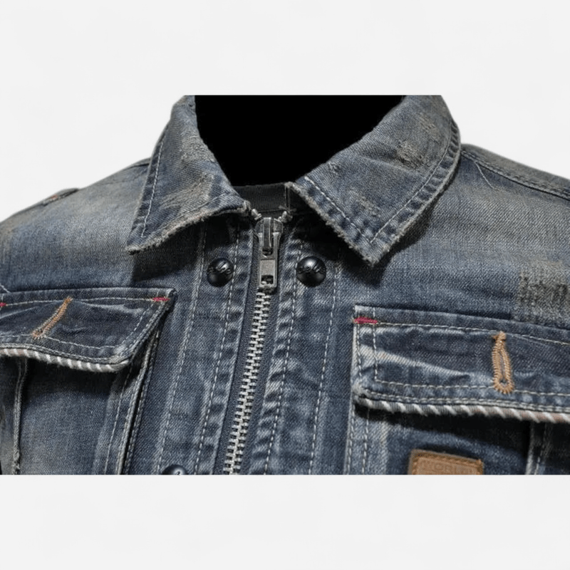 Québec Élégance Carl - Veste en denim rétro au style vintage et chic