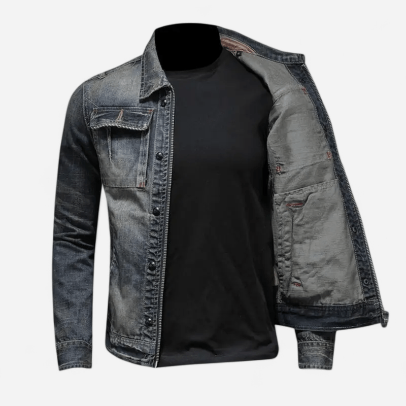 Québec Élégance Carl - Veste en denim rétro au style vintage et chic