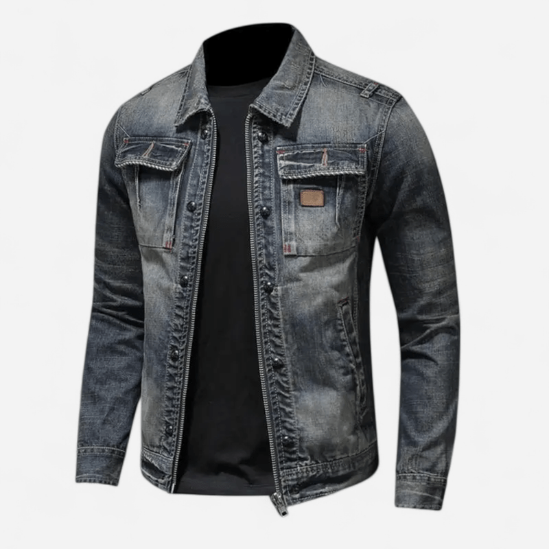 Québec Élégance Carl - Veste en denim rétro au style vintage et chic