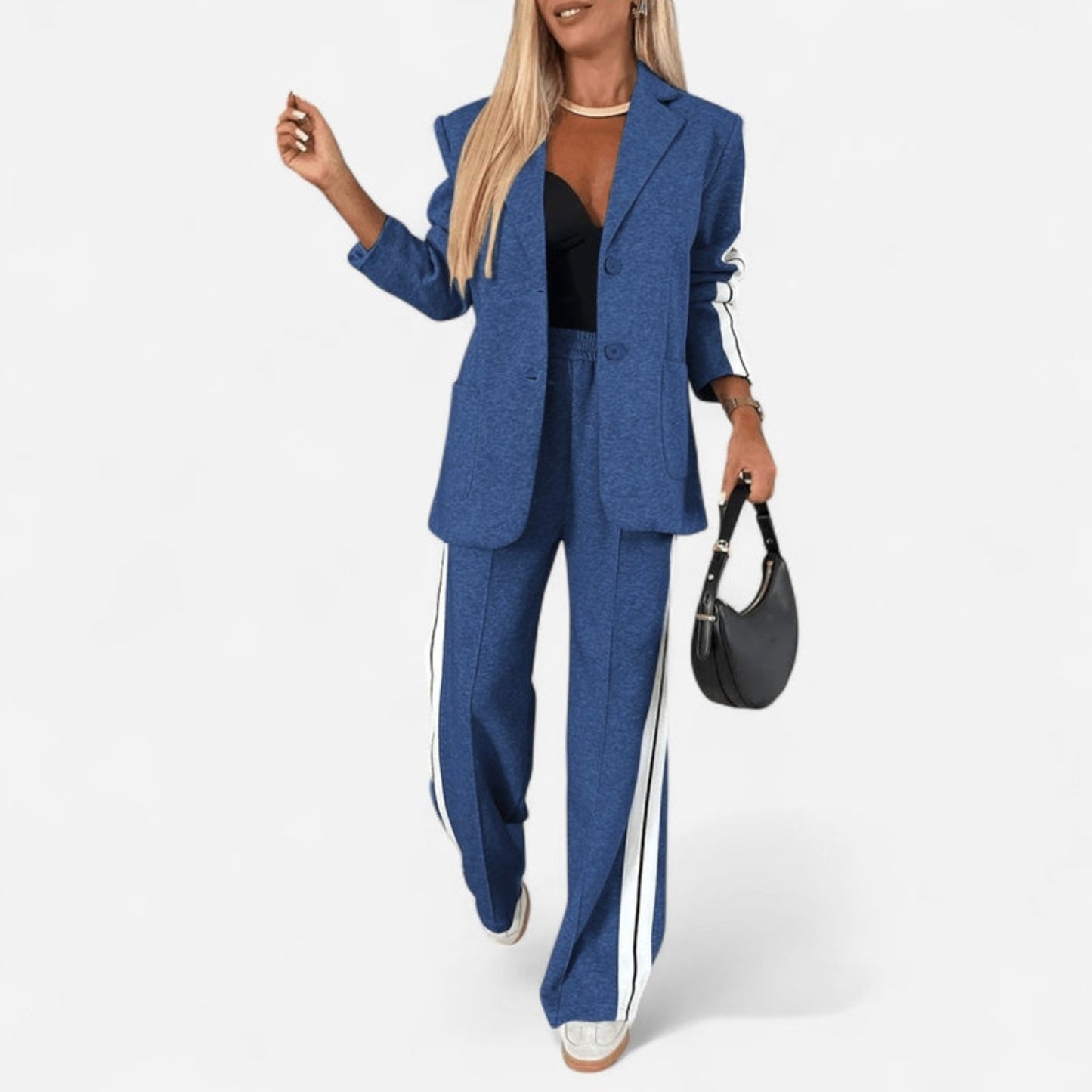 Québec Élégance Clothing set Gemma - Ensemble blazer confortable avec double rayure élégante
